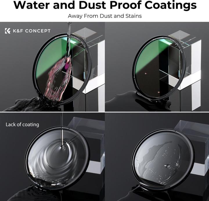 Actual product image K&F Concept Concept Magnetic lens filter kit CPL-ND-UV 55 mm (Neutral density filter, UV filter)