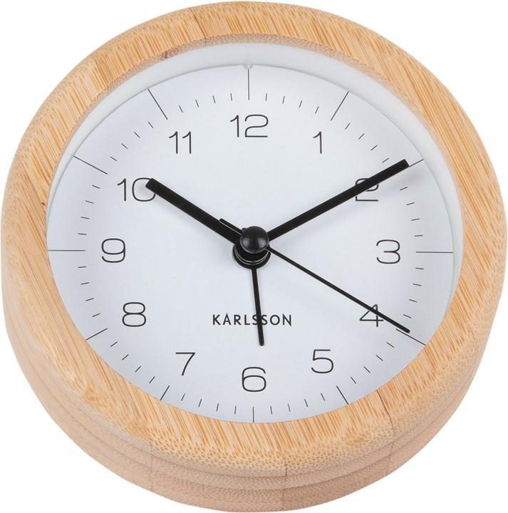 Actual product image Karlsson Classic alarm clock Neat Round bamboo / white