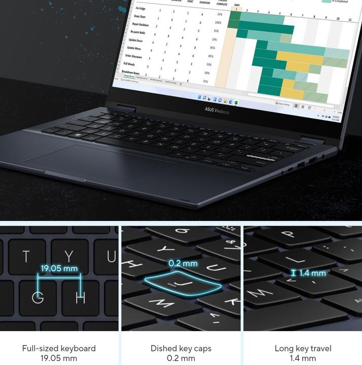 Produktbild ASUS Vivobook S14 Flip (14", Intel Core i7-13700H, 16 GB, 1000 GB, CH)