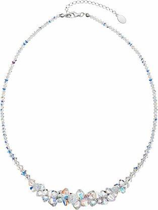 Evolution Group Luxury silver necklace with crystals 32028.2