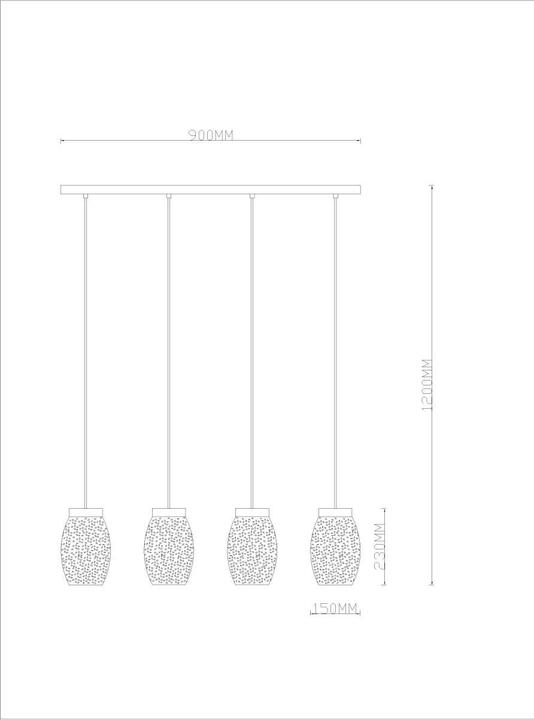 Actual product image Globo Pendant lamp Narri gold 4xE27 (E27)