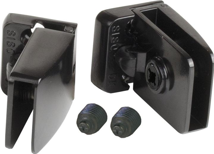 Siso Glastürscharnier Square Set, Glas 4-6 mm 43x30 mm, Zink schwarz (1 Stk.)