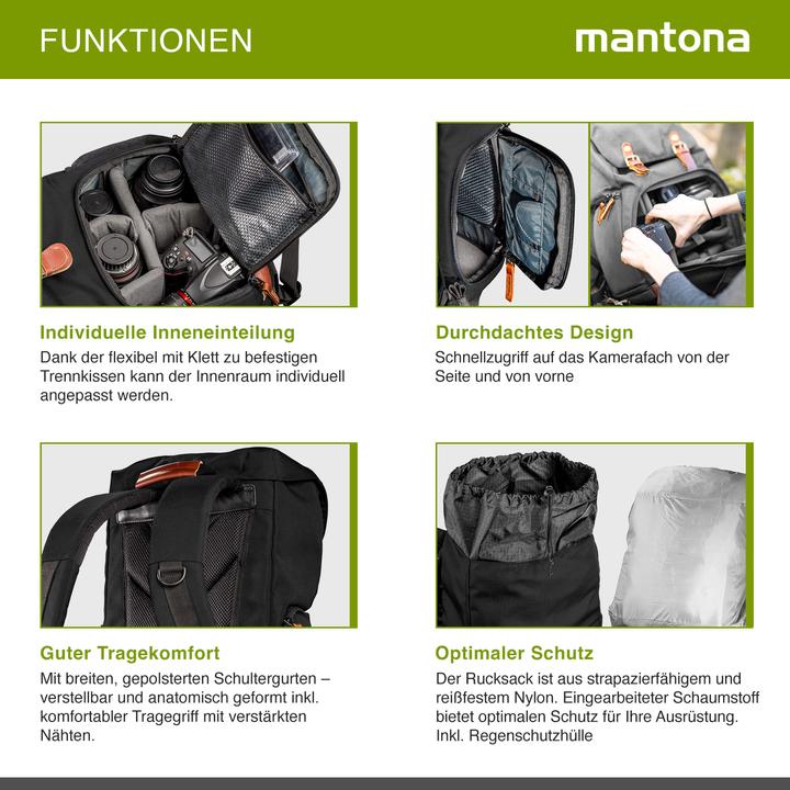 Produktbild mantona Luis junior Retro Fotorucksack (Fotorucksack, 30.69 l)