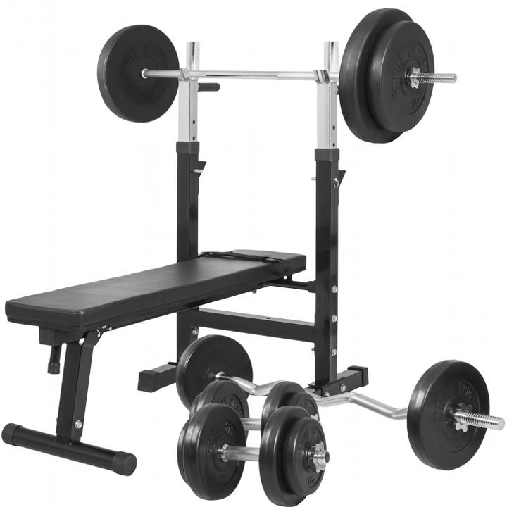 Actual product image Gorilla Sports Hantelbank mit Ablage und Hantelset