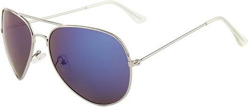 Bekos Pilotenbrille silberfarbig und blau getönt