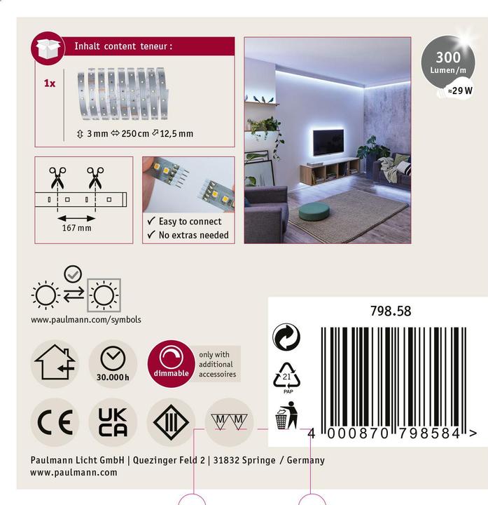 Actual product image Paulmann MaxLED 250 Stripe (Daylight, 250 cm, Indoor)