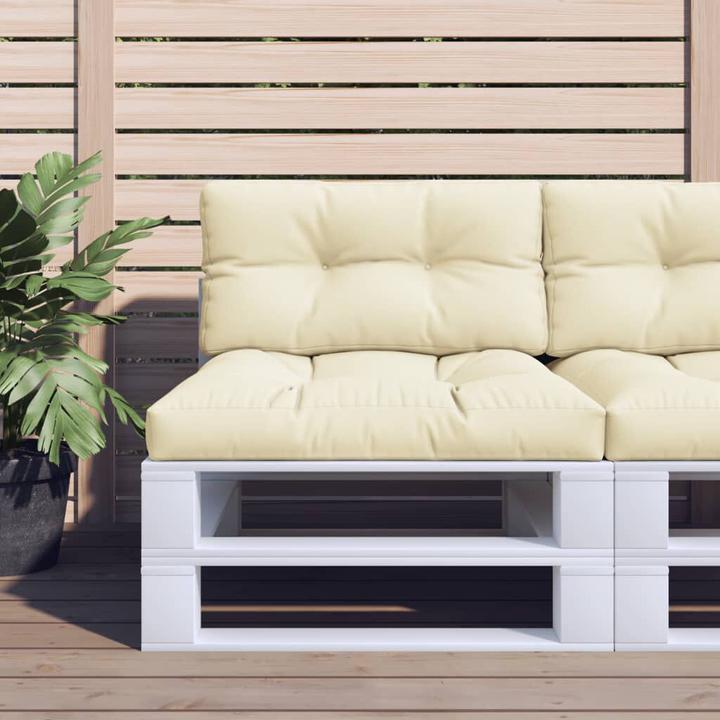 Immagine prodotto VidaXL Cuscino per pallet Divano per pallet Cuscino per pallet Cuscino per seduta 2 pezzi in tessuto crema (70 x 70 x 12 cm)