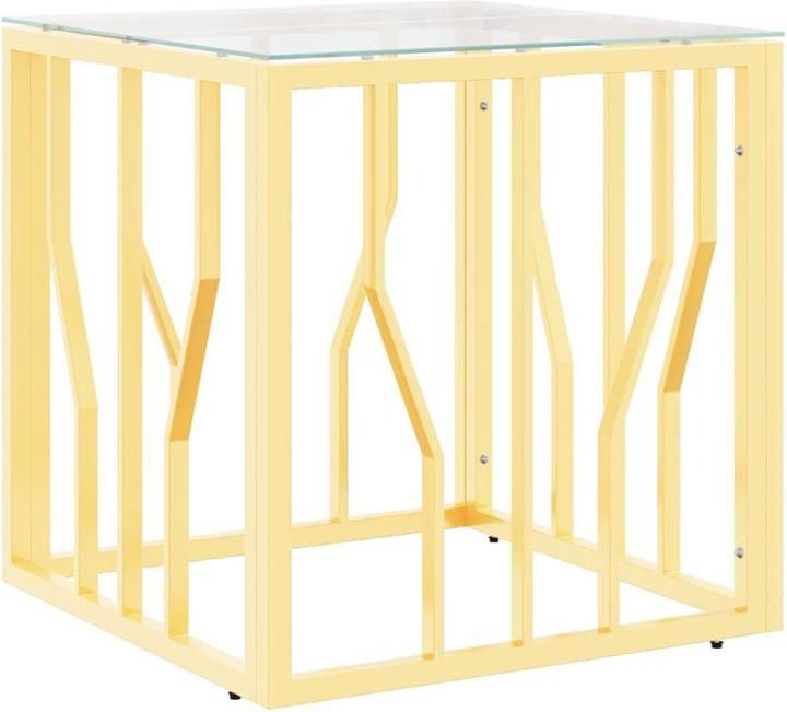 Produktbild VidaXL Couchtisch Golden 50x50x50 cm Edelstahl und Glas (50 x 50 x 50 cm)