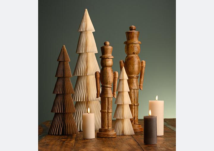 Actual product image G. Wurm Display fir tree Honeycomb with glitter made of paper/cardboard brown (W/H/D) 10x30x10cm