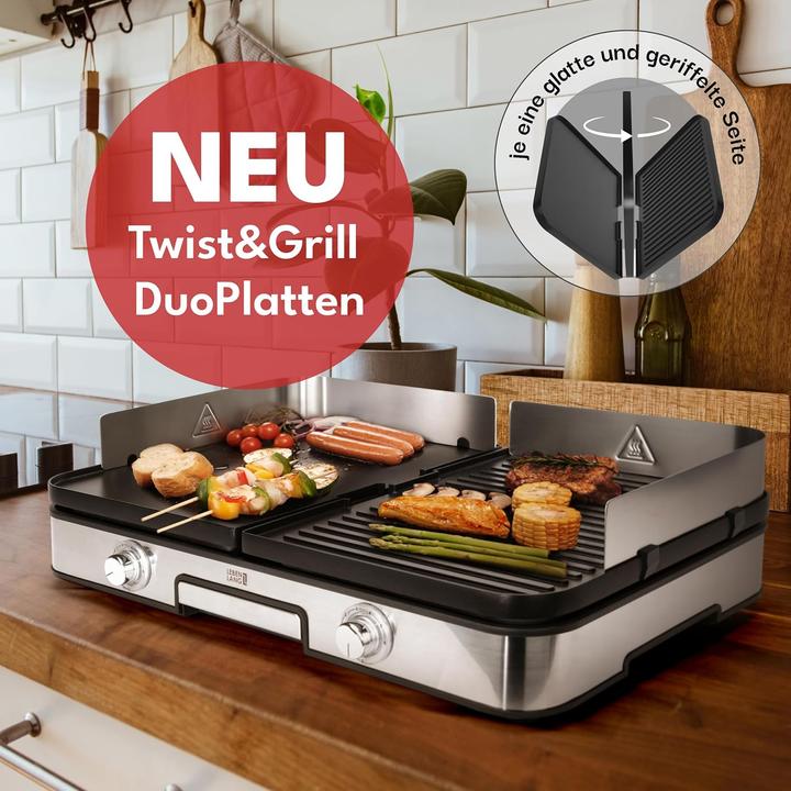 Image du produit Lebenlang Elektro Tischgrill mit Grillzange & Spritzschutz