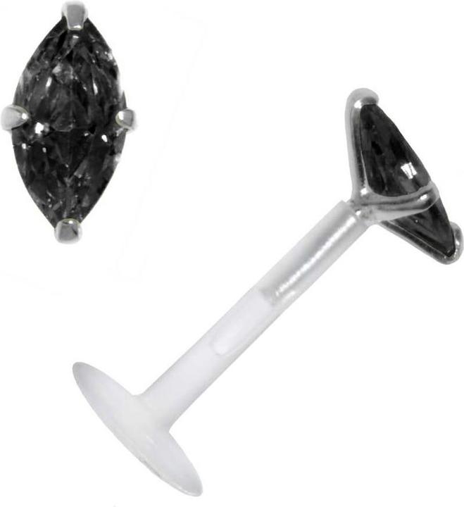 Produktbild Bijouteria Piercing für Lippe/Tragus (Bioplast, Silber 925, Zirkonia)
