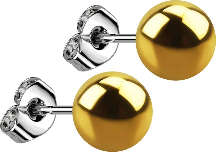 Produktbild Star Piercing Ohrstecker mit Kugel vergoldet (ohne Messing, Chirurgenstahl 316L)