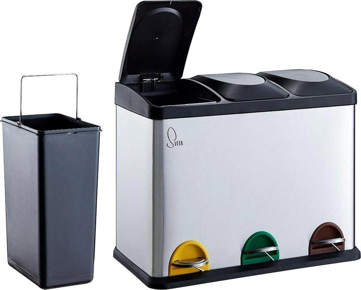 Produktbild Svita TC3X15 Treteimer Silber (45 l)