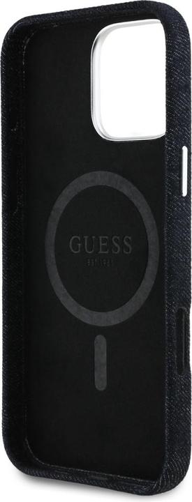 Immagine prodotto Guess Case Denim Triangle Logo MagSafe for iPhone 16 Pro black (Apple iPhone 16 Pro)