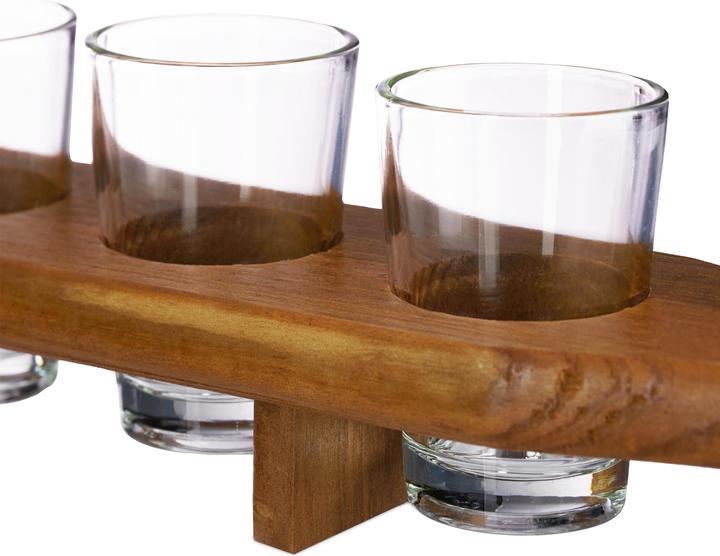 Actual product image Relaxdays Shot Paddle Board with 6 Glasses (0.44 dl, 1 x, Shot glass)