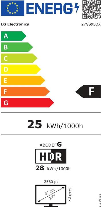 Energy Label LG UltraGear 27GS95QX-B (2560 x 1440 pixels, 27")