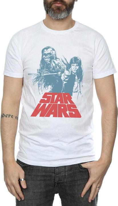 Actual product image Star Wars Mens Han Solo Chewie Duet T-Shirt (3XL)
