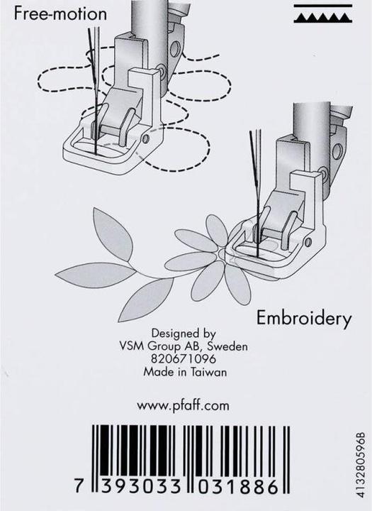 Immagine prodotto Pfaff Piedino per ricamo/sensore a movimento libero, gruppo J L tranne expression™ 3.5, 3.2, 3.0, 2.0