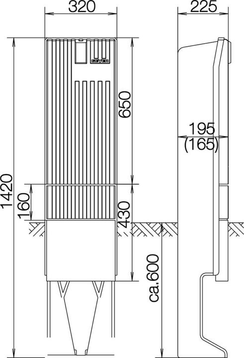 Produktbild ABN SL142P AnschlusssÃ¤ule FB1, BH4 mit Montageplatte