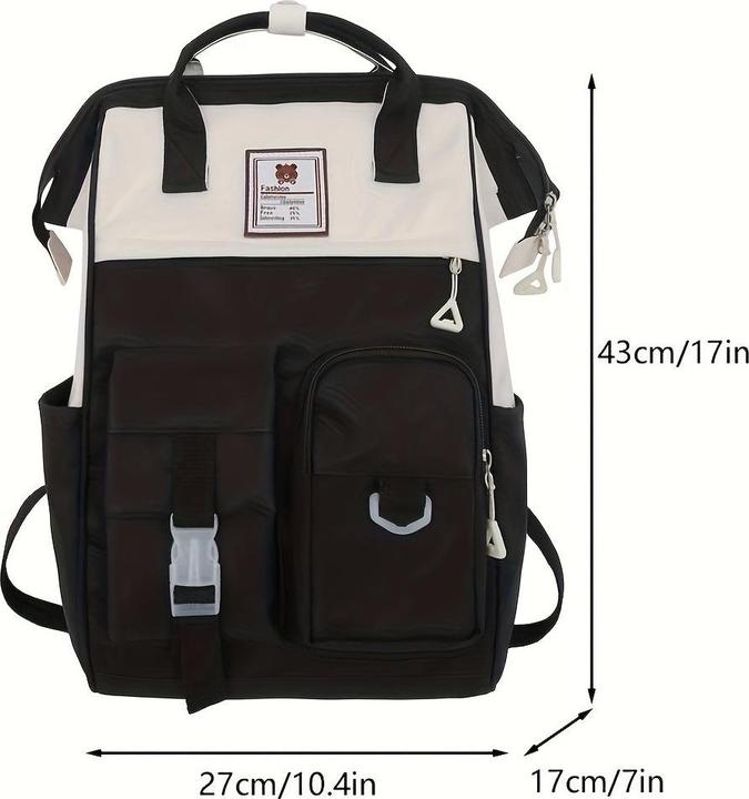 Immagine prodotto Only-Bags.Store Zaino scuola in stile, zaino scuola colorblock di grande capacità per uso quotidiano