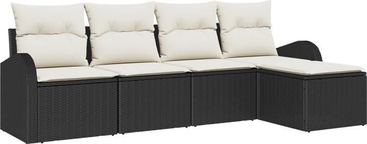 Produktbild VidaXL 5-teiliges Garten Sofa Set mit Kissen Schwarz Poly Rattan