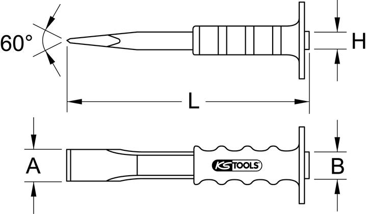 Actual product image KS Tools Joint chisel with protective handle