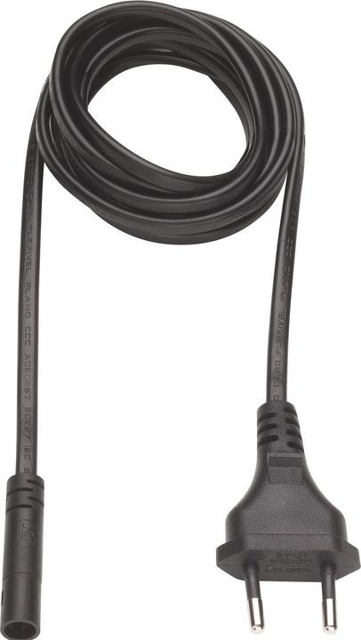 Domus Connection cable black with Euro flat plug for Wolf under-cabinet light 2000 mm