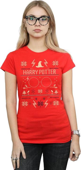 Actual product image Womens/Ladies Christmas Pattern Cotton T-Shirt (S)