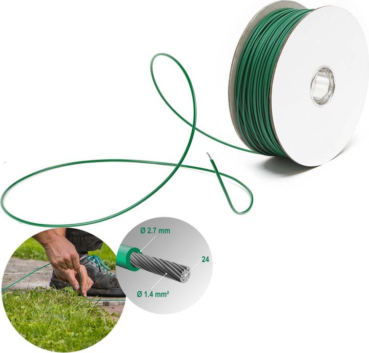 Actual product image Wiltec Robot Lawnmower Boundary Wire, 50m Durable Aluminium Copper-Coated Wire (Mowing robot, Robot mower installation)