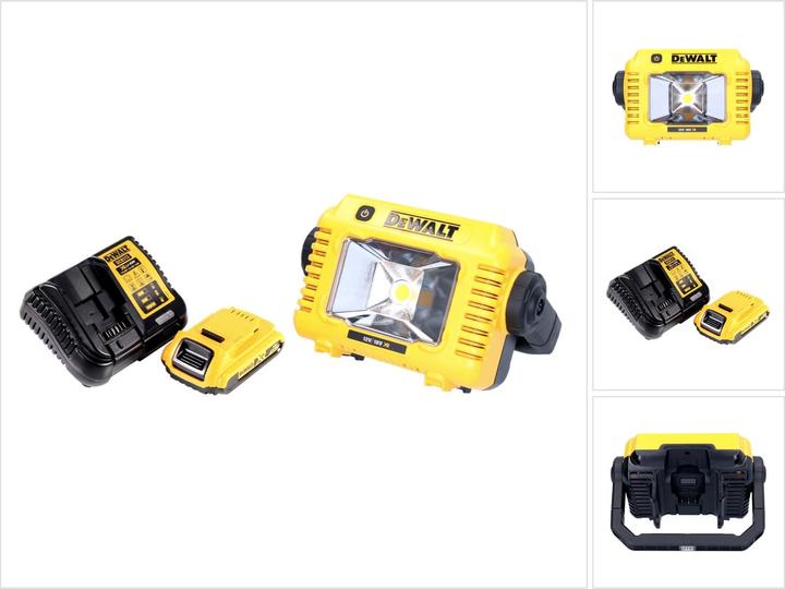 Image du produit DeWalt DCL 077 D1 Projecteur de travail à LED 12 V 18 V 2000 lm IP54 + 1x batterie 2,0 Ah + chargeur (2000 lm)