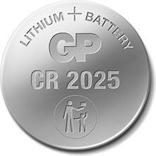 Actual product image GP Batteries Lithium CR2025, Single-use battery, CR2025, Lithium-Manganese Dioxide (LiMnO2), 3 V, 4 (4 pcs., CR2025, 165 mAh)