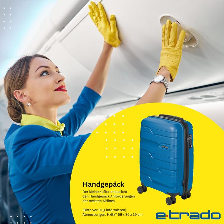 Image du produit e-Trado Valise de voyage Set de 3 valises en PP avec 4 roulettes (M (50 - 90l), L (90 - 115l), XL (à partir de 115l))