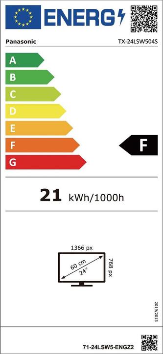 Energielabel Panasonic TX-24LSW504S (24", LSW504, LCD, HD, 2022)