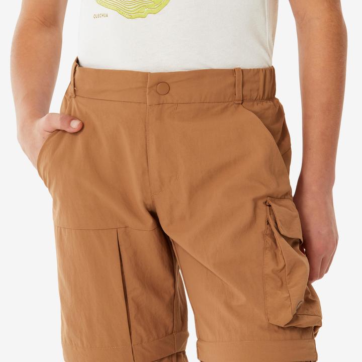 Actual product image Quechua Wanderhose Zip-Off-Hose MH500 Kinder Gr. 122–170 braun (8, 9, 10)