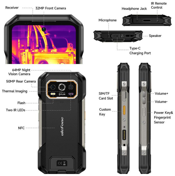 Produktbild Ulefone Armor 27T Pro (256 GB, Schwarz, 6.78", Dual SIM, 50 Mpx, 5G)