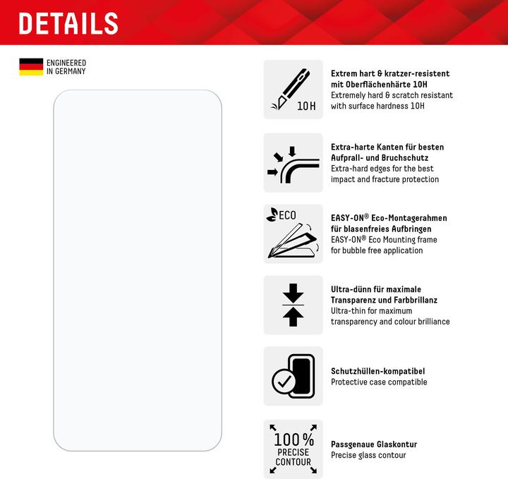 Actual product image Displex Real Glass, 2D Panzerglas (1 Piece, Samsung Galaxy A35, Samsung Galaxy A55)
