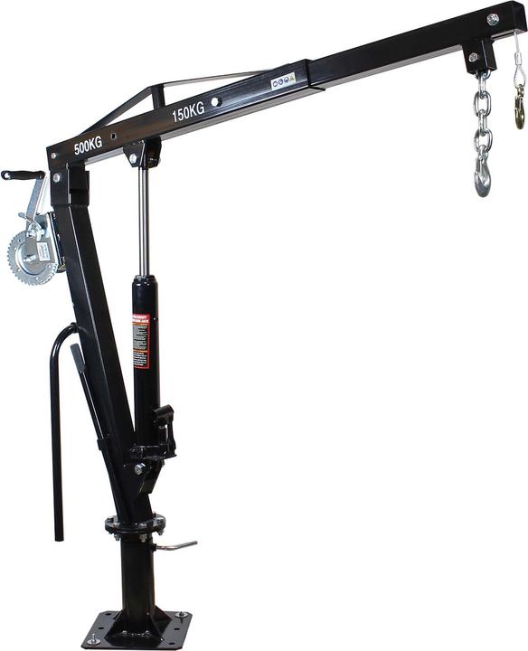 Actual product image Wiltec Pickup crane Loading crane up to 1770mm 500kg 360° cable winch Floor mounting