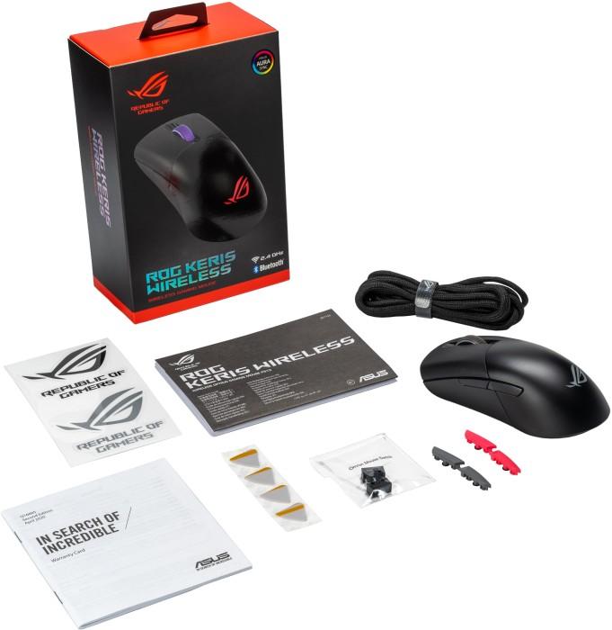 Actual product image ASUS Gaming mouse ROG KERIS RGB - black (Wireless, Cable)