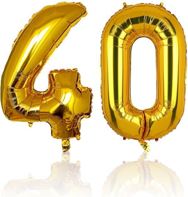 Actual product image Hermex Number balloon number 40 Golden foil balloon (1 x)