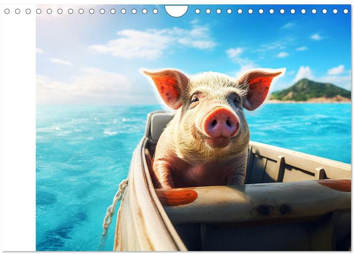 Actual product image Pigs in the Caribbean. Sun and spa with swimming pigs (Wall calendar 2025 DIN A (A4, No binding, German)