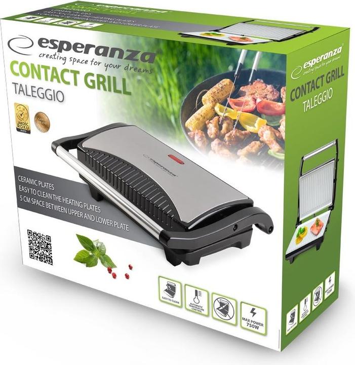 Actual product image Esperanza EKG006 Electric Grill 750W Inox / Black (EU plug)
