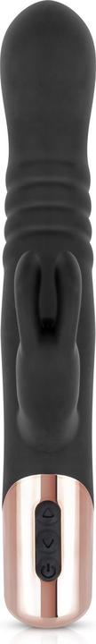 Actual product image Rosy Gold Rabbit Vibrator with thrusting function - Black