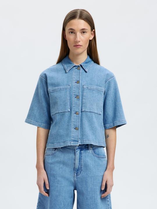 Actual product image Selected Femme Denim Kurzarmhemd (34)