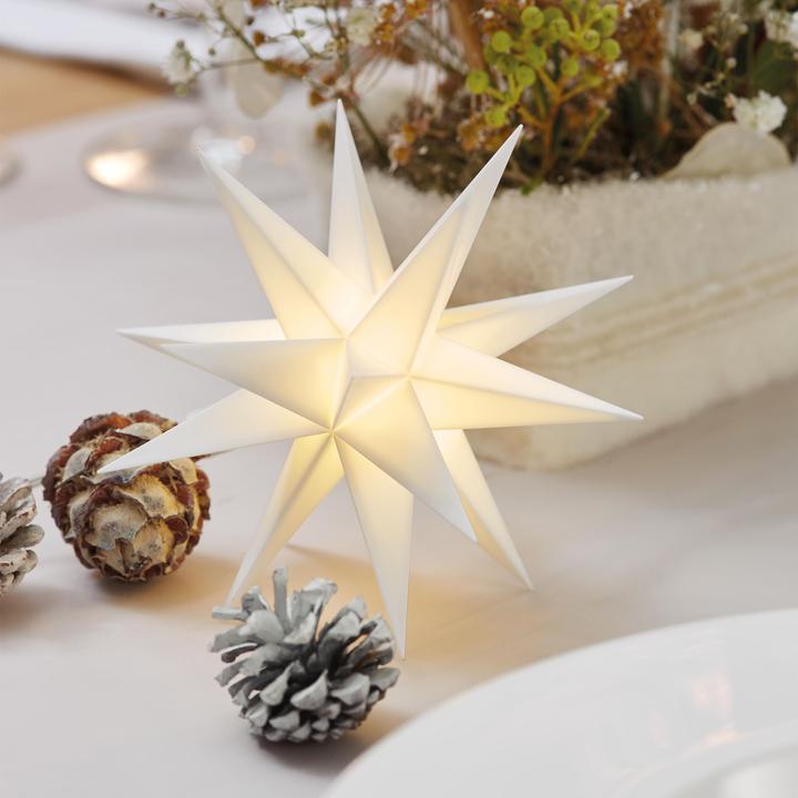 Produktbild Novaliv Weihnachtsstern Dekostern | 12cm WEISS | Innen und Aussen | LED Lampe mit Batteriefach +