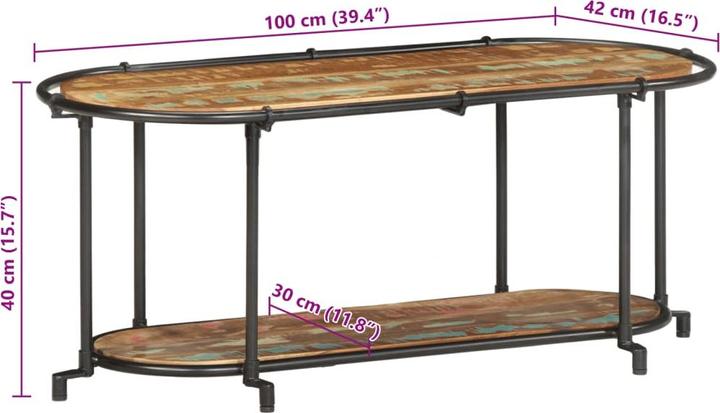 Immagine prodotto VidaXL Mobile TV Mobile TV basso Tavolo TV Mobili TV in legno massiccio antico (100 x 42 x 40 cm)