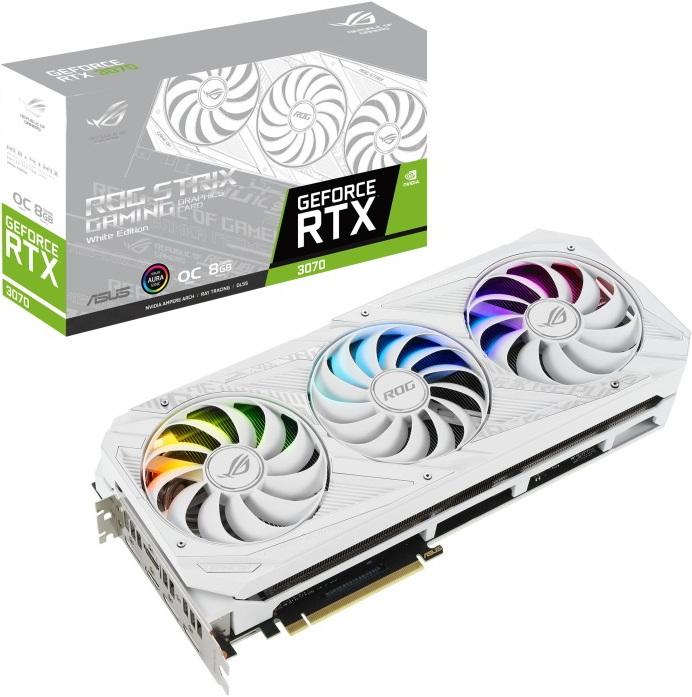 Image du produit ASUS GeForce ROG STRIX RTX 3070 O8G BLANC (8 Go)