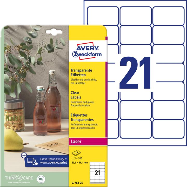 Actual product image Avery Crystal clear labels