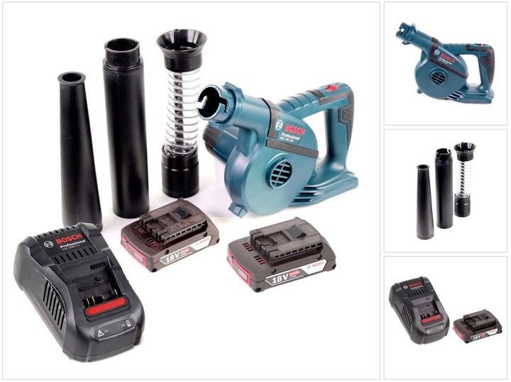 Actual product image Bosch Professional Bosch GBL 18 V-120 Cordless Leaf Blower + 2x Battery 18V 2.0 Ah + 1x Charger GAL 1880 CV (Rechargeable battery operated, Leaf blower)