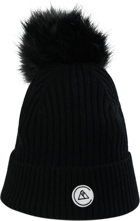 Cash-Mere Kaschmir Rib Mütze mit Bommel (One size)