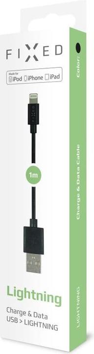 Actual product image Fixed USB cable USB-A - Lightning 1m Black (FIXD-UL-BK) (1 m, USB 2.0, 20 W)
